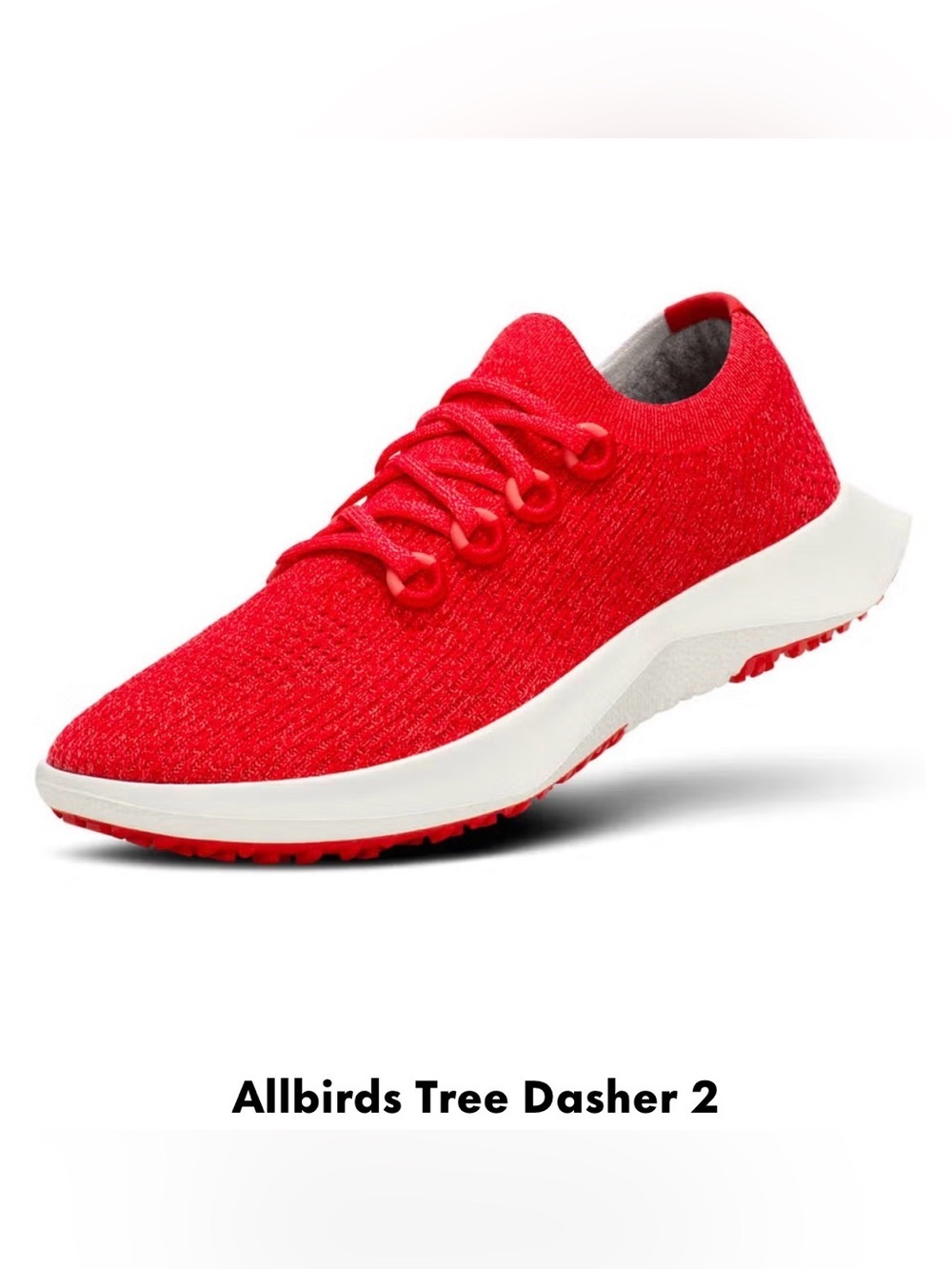 allbirds Women's Tree Dasher 2 Knit Sneaker — Bright Red